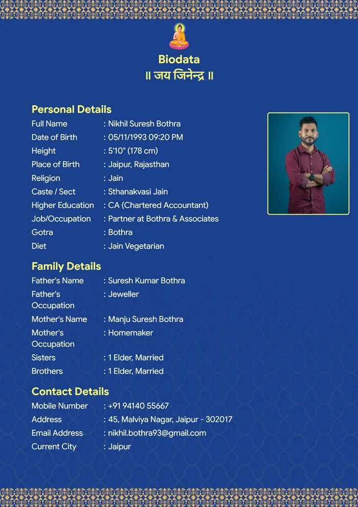 Blue Velvet biodata template